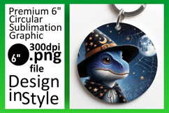 Stylish Round Design Keychain Artwork , Halloween Dino Product Image 1