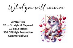 Valentine&#039;s Day Unicorn Horse Tumbler Wrap Sublimation Desig Product Image 2