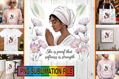 Vibrant TOTE BAG Art Ideas PNG, Praying Woman Product Image 1