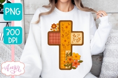 Fall Christian cross shirt PNG for sublimation Product Image 3