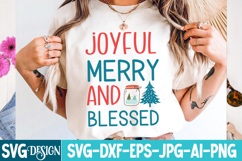 Joyful Merry And Blessed SVG Cut File,Christmas SVG Design Product Image 2