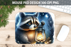 Watercolor Raccoon Mouse pad Sublimation - Animal PNG Design Product Image 1