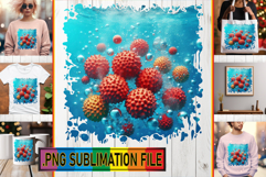 Cozy TSHIRT Sublimation Art PNG, 3D Fruits Product Image 1
