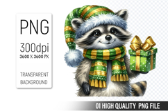 Watercolor Christmas Animals Clipart PNG Bundle, 37Designs Product Image 8