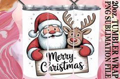 Bright Days 20oz tumbler wrap, Funny Santa Product Image 1