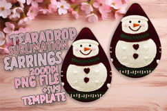 Charming Teardrop Earrings Artwork for Sublimation , Snowman Product Image 1