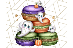 Ghost Café PNG Clipart, Cute Ghost Baristas Halloween Treats Product Image 3