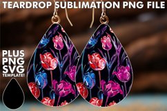 Floral Splendor: Teardrop Earring Sublimation Creations Product Image 1