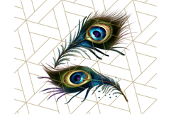 Peacock Christmas Clipart in Jewel Tones, Christmas Png Product Image 3