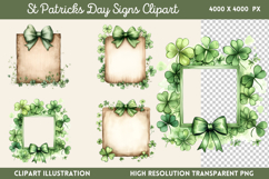 St Patricks Day Signs Clipart PNG Product Image 1