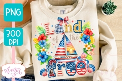 Land of the free T-shirt PNG , USA Patriotic PNG Product Image 1