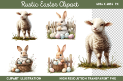 Rustic Easter Day Sublimation PNG Product Image 1