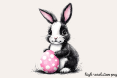 Pink Black Easter Clipart PNG Product Image 1