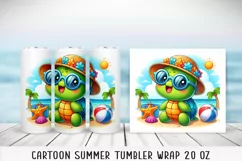 Summer cartoon Tumbler Wrap|PNG, 20 oz. Product Image 5