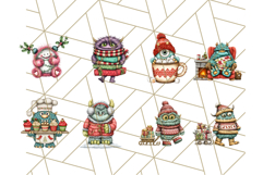 Christmas Monster Clipart, Funny Holiday Creature PNG Art Product Image 7