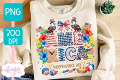 America Patriotic PNG, 4th of July Sublimation Design Product Image 1