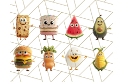 Cute Food PNG Clipart, 3D Kawaii Characters Product Image 6