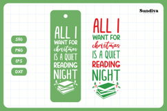 Christmas Bookmark Saying SVG For Book Lovers - Quiet Night Product Image 3