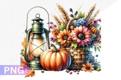 Autumn Harvest Pumpkin Sublimation - Pumpkin Clipart Design Product Image 1