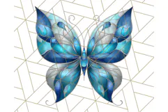 Stained Glass Butterfly PNG Colorful Clipart for Sublimation Product Image 3