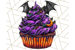 Halloween Cupcake PNG Clipart with Witch Hats and Ghosts Product Image 3