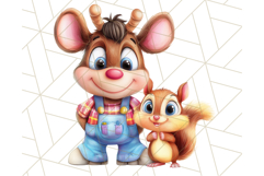 Cute Animal Friends Clipart PNG, Bright Spring Animal Duos Product Image 3