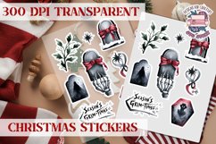 Christmas Sticker Sheet Gothic Dark Winter Holiday PNG Product Image 1