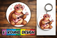 Bright Circle Keychain Design, Turtle Product Image 1