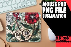 Abstract Mosaic Flower Mouse Pad PNG Product Image 1