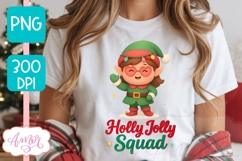 Holly Jolly PNG design, Cute Christmas elf sublimation Product Image 4
