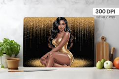 Afro Girl/Woman Melanin braided hair Cutting Board PNG Desig Product Image 1