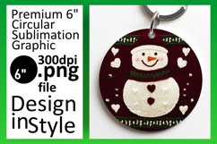 Artful Circle Design Sublimation PNG , Snowman Product Image 1