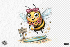 Summer Whimsical Bees PNG Clipart Product Image 1