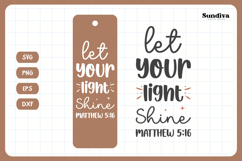 Christian Bookmark Saying SVG | Let Your Light Shine Product Image 3