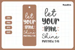 Christian Bookmark Saying SVG | Let Your Light Shine Product Image 3