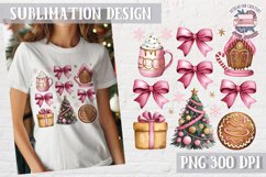 Christmas Coquette Bow PNG Holidays Funny Watercolor Product Image 1