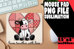 BLISSFUL DESK PAD ARTISTIC PNG, Cute Cow Product Image 1