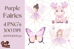 Pastel Purple Fairy Garden Clipart Enchanted Cottagecore Png Product Image 1