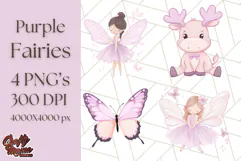 Pastel Purple Fairy Garden Clipart Enchanted Cottagecore Png Product Image 1