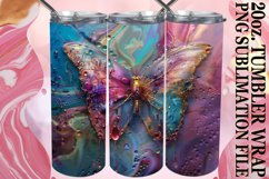 Glittery Butterfly Tumbler Wrap Sublimation 20oz Product Image 1