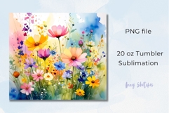 Wildflowers Tumbler Wrap PNG 20 oz Sublimation Product Image 2