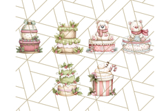 Christmas Cake Clipart PNG, Cottagecore Holiday Desserts Product Image 3