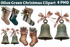 Olive Green Christmas Clipart Product Image 1