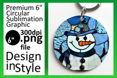 Snowman 3D Round Design Christmas Keychan PNG Product Image 1