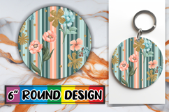 Unique Car Coaster Round Design, Gold Flower Product Image 1