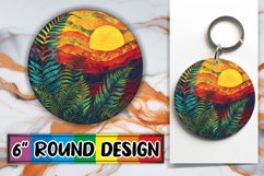 Colorful Retro Bloom Keychain &amp; Coaster Variety Product Image 1