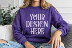 Navy Gildan 18000 Mockup, Sweatshirt Crewneck Mockups Product Image 1