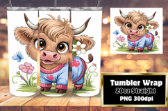 CUSTOM 20oz Tumbler Design for DIY , Cute Cow Product Image 1