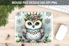 Owl Mouse pad Sublimation - Christmas Animal PNG Design Product Image 1