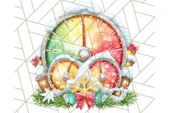 Santa Sleigh Ride Clipart PNG, Flying Reindeer Christmas Art Product Image 3